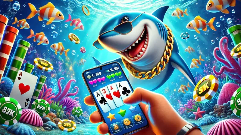 Layar permainan tembak ikan bertema bawah laut